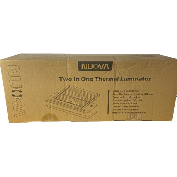 Nuova 2 in one Thermal Laminator/Paper Cutter White Gray 13" Max Width - Picture 1 of 4